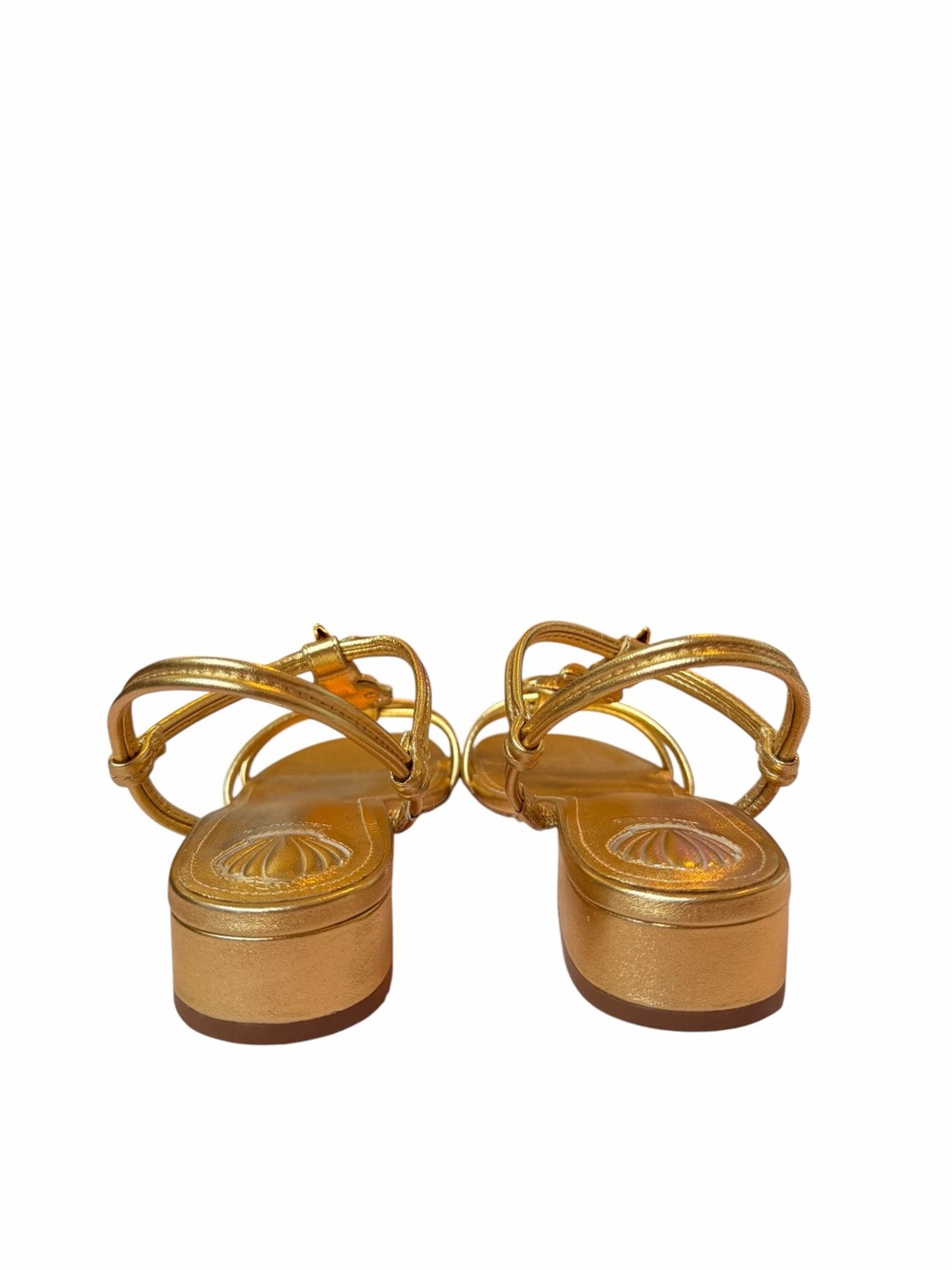 Larroude Metallic Gold Women’s Slingback Sandals size US 7.5 - Picture 5 of 6